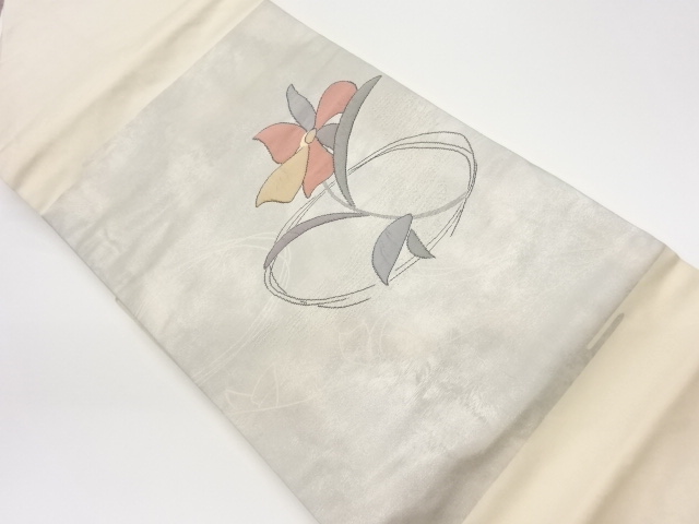 JAPANESE KIMONO / VINTAGE NAGOYA OBI / WOVEN FLOWER